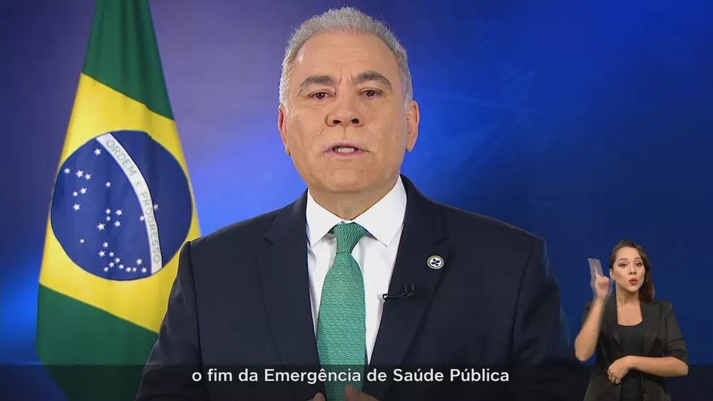 O ministro da Saúde, Marcelo Queiroga, em pronunciamento neste domingo (17) — Foto: Reprodução