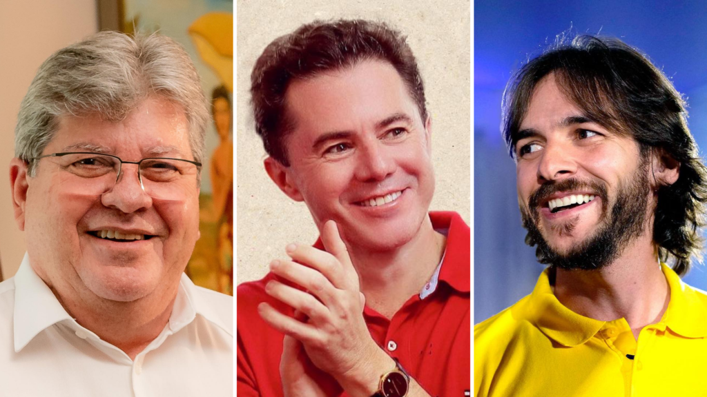 João Azevêdo (esquerda), Veneziano Vital (centro) e Pedro Cunha Lima (direita) - Foto: Arte/Blog Lenilson Balla