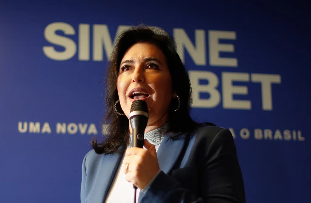 Presidenciável Simone de Tebet, do MDB – Foto: Sérgio Lima/AFP
