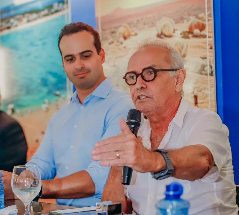 O governador da Paraíba, Lucas Ribeiro (PP), e o ex-prefeito de João Pessoa, Cícero Lucena (MDB) — Foto: Reprodução