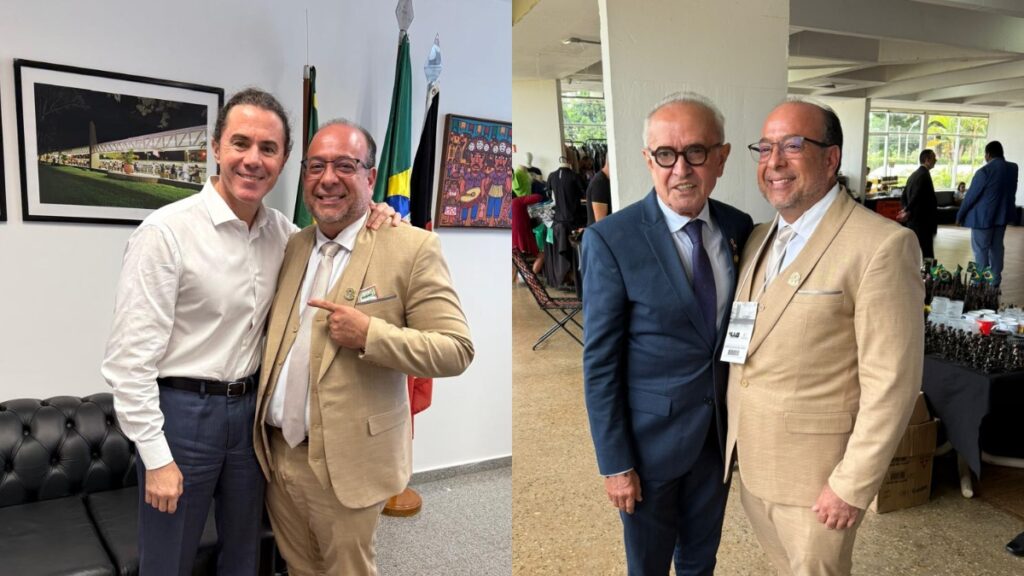 Vereador Crisanto Segundo com o senador Veneziano e o prefeito Cícero — Foto: Redes Sociais