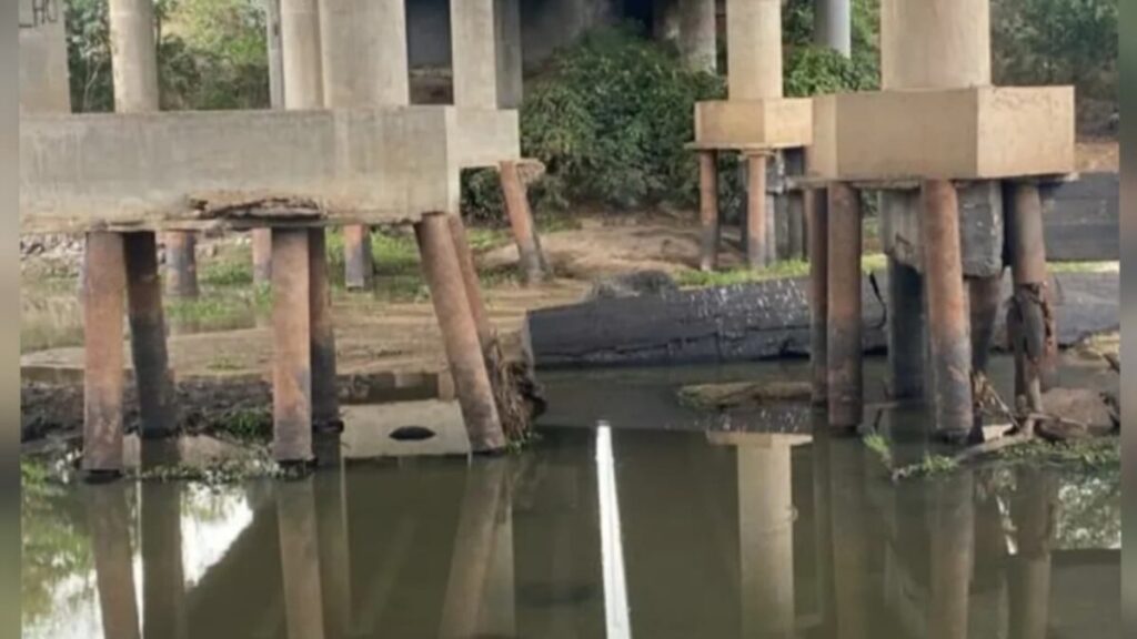 Popular denunciou possíveis riscos em ponte sobre o rio Mamanguape, na BR-101 — Foto: Redes Sociais
