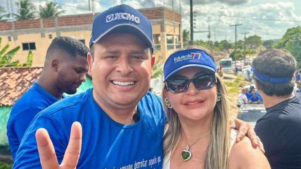 Eduardo Brito e Baby Helenita durante campanha de 2024 — Foto: Reprodução/Redes Sociais