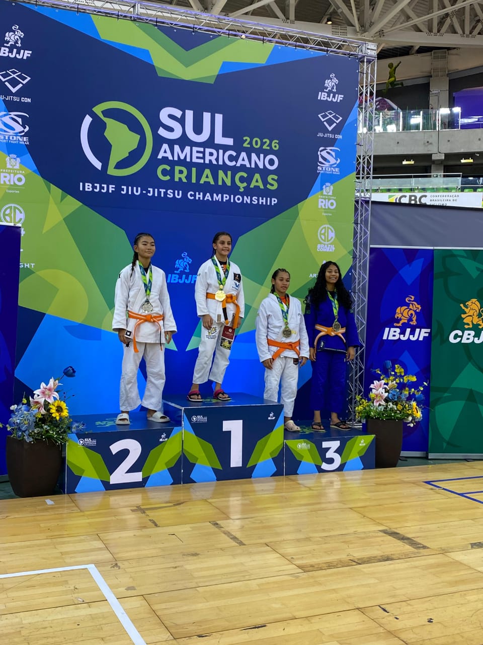 Representando Mamanguape no Sul-Americano Kids de Jiu-Jitsu, Islainny voltou pra casa com a medalha de bronze — Foto: Arquivo Pessoal