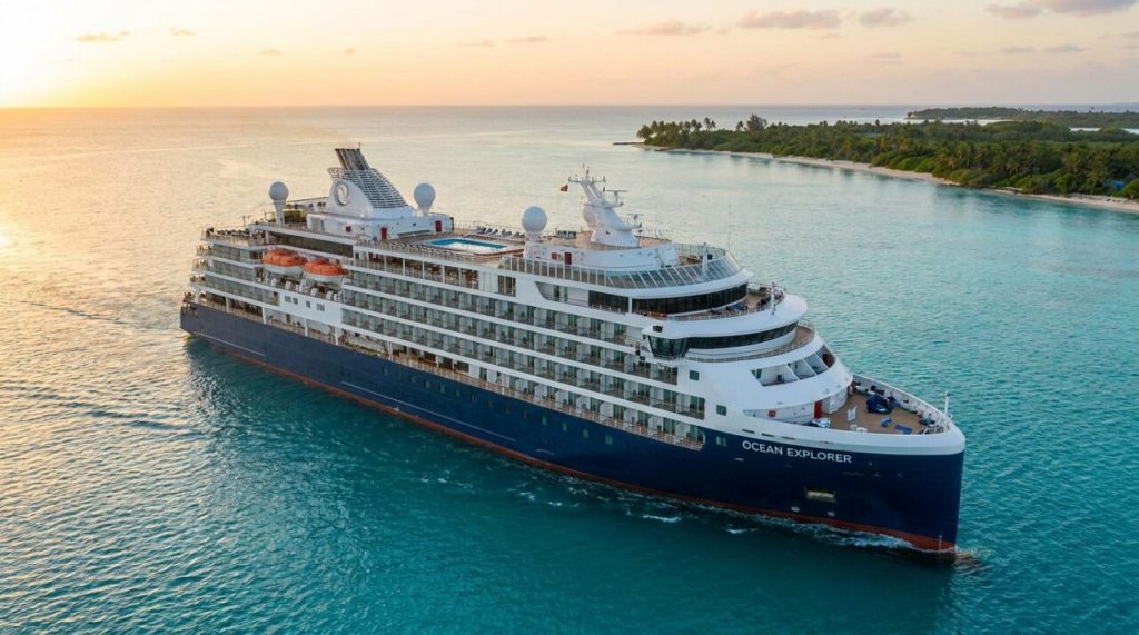 Cruzeiro MV Hondius, onde três pessoas morreram com suspeita de hantavírus — Foto: AFP