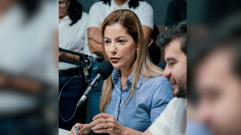 Danielle do Vale durante entrevista ao programa Rádio Repórter, da Correio do Vale FM. — Foto: Reprodução
