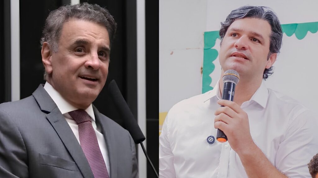 Aécio Neves e Leo Bezerra — Foto: Reprodução
