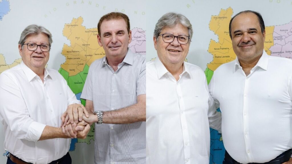 PSB fecha composição de João Azevêdo ao Senado com Chico Mendes e Roberto Franca. — Foto: Divulgação