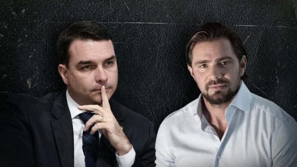 Flávio Bolsonaro e Daniel Vorcaro — Foto: Reprodução